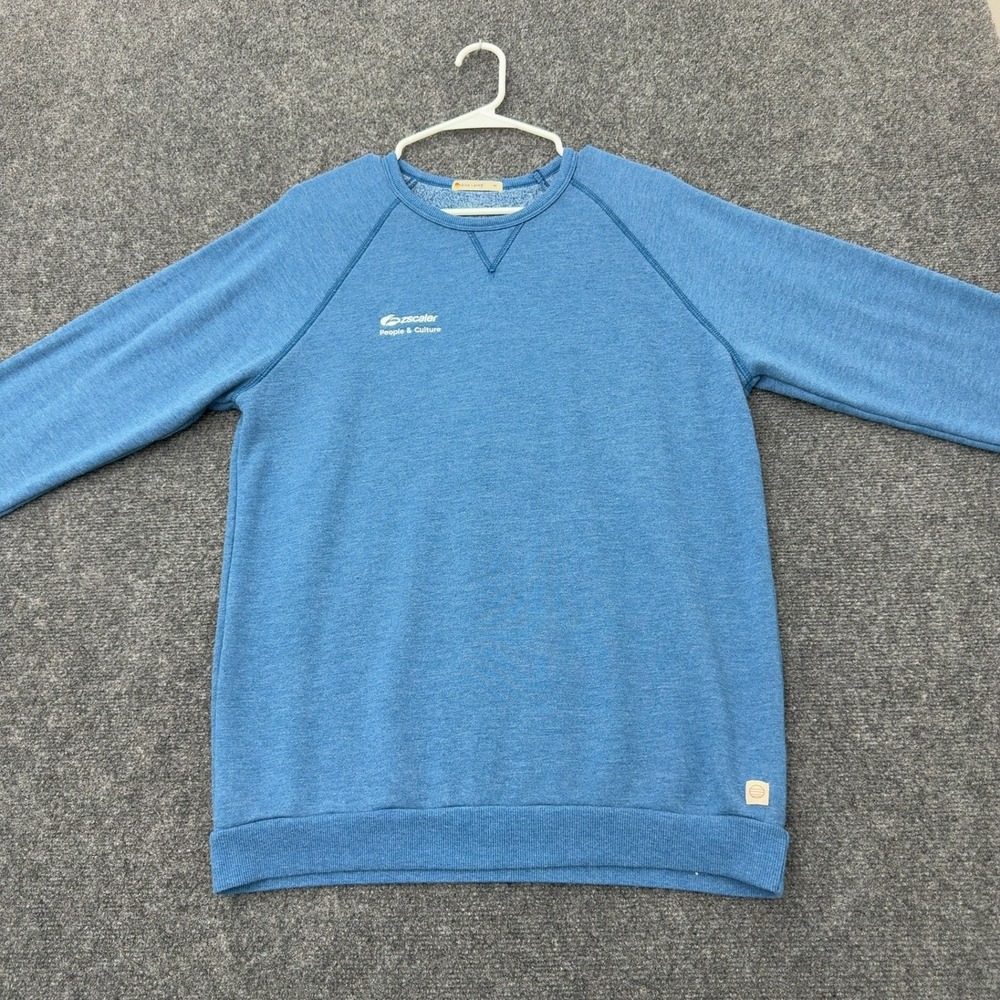 Marine Layer Sweatshirt Mens M Blue Fleece Zscaler Raglan Crewneck Casual Style